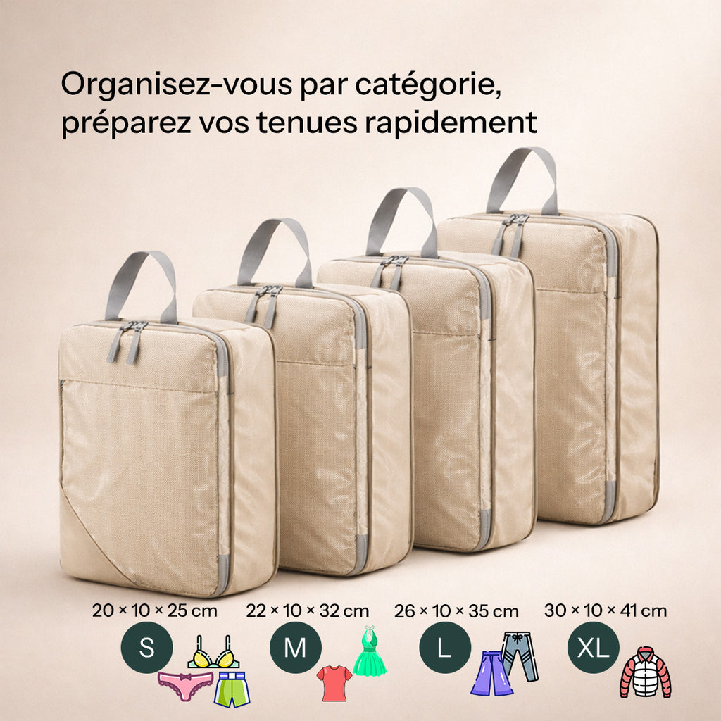 Set de rangement compressible pour valise – 6 pièces
