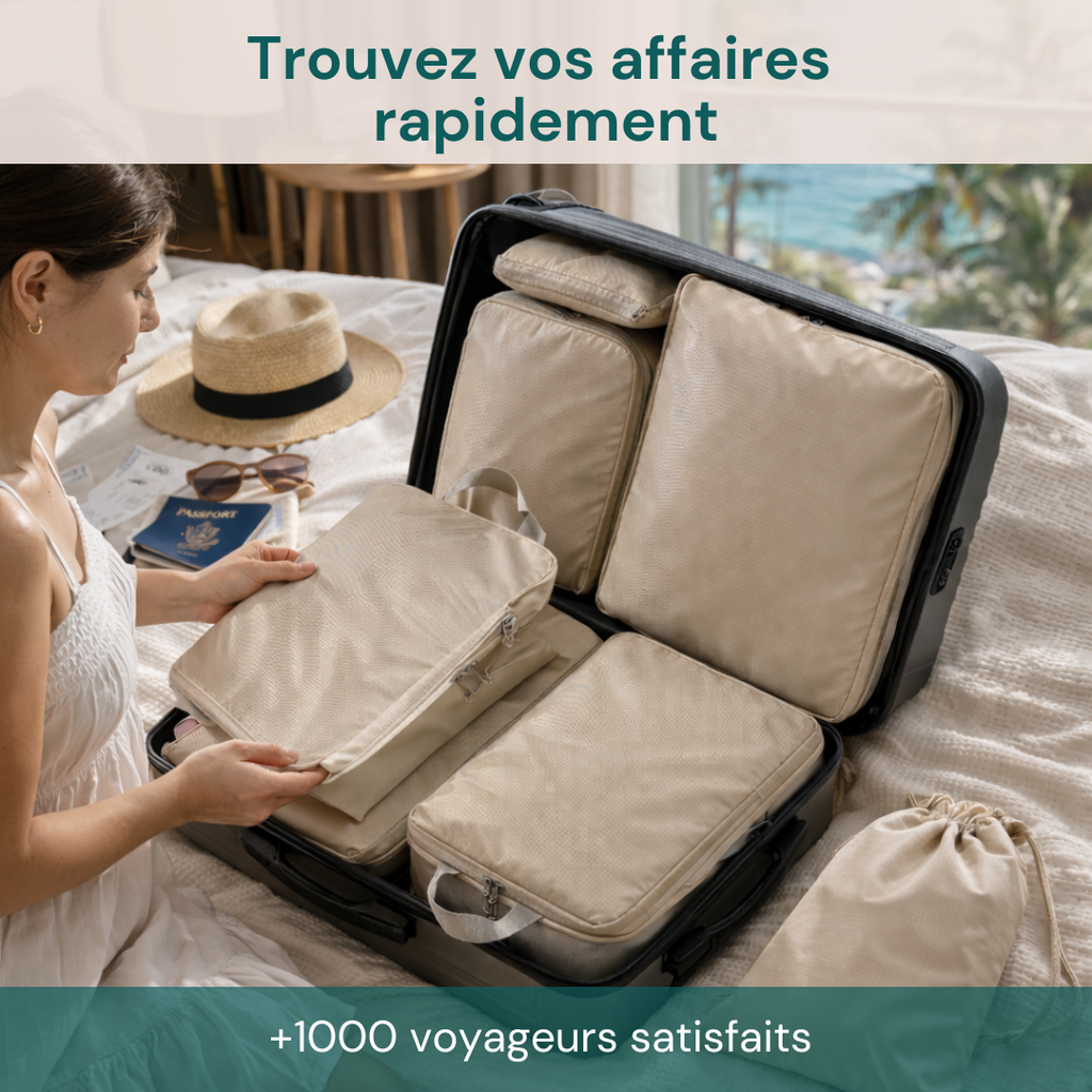 Set de rangement compressible pour valise – 6 pièces