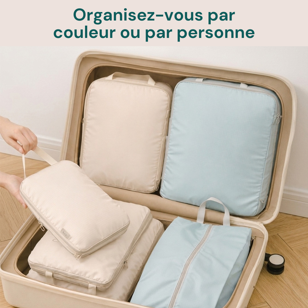 Set de rangement compressible pour valise – 6 pièces