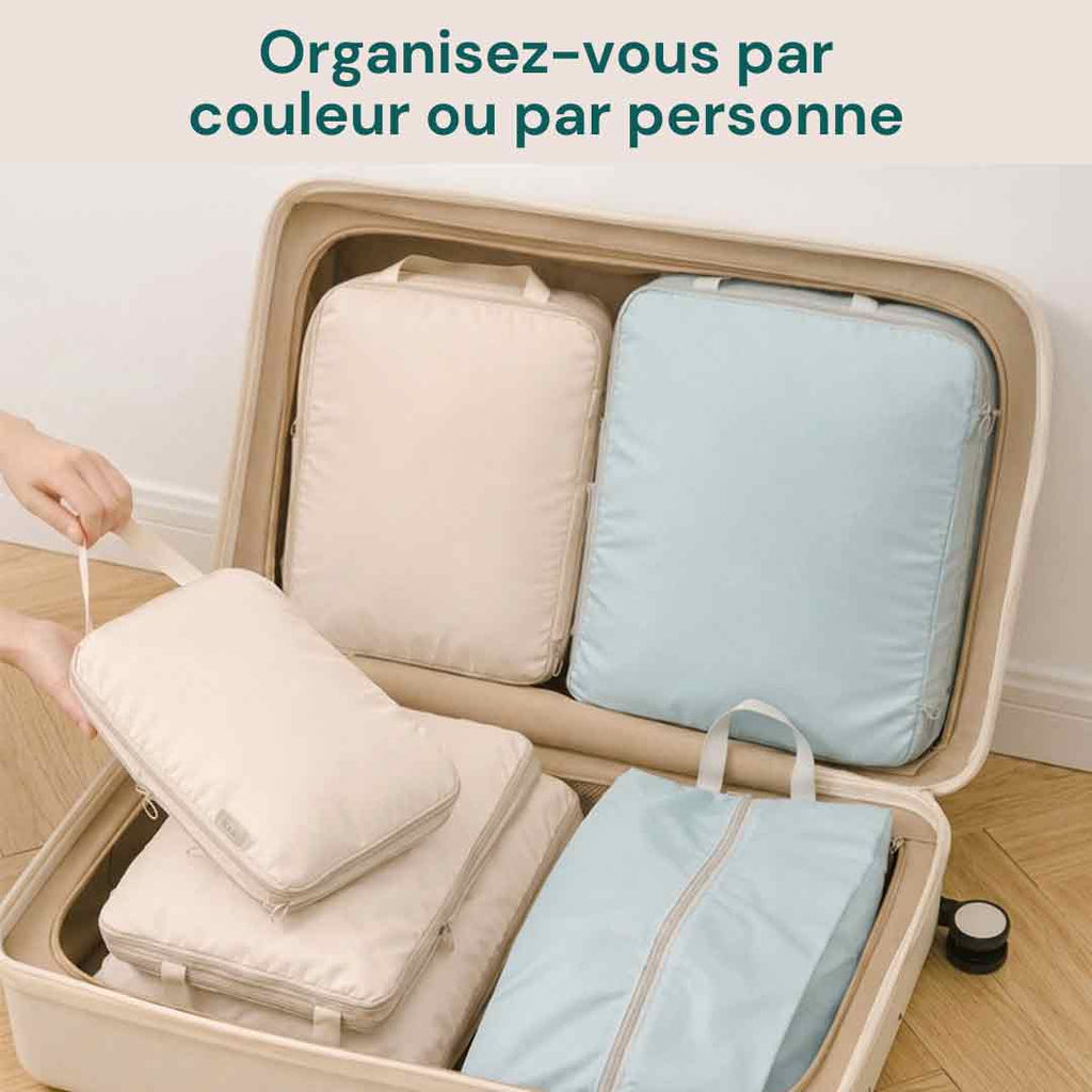 Set de rangement compressible pour valise – 6 pièces