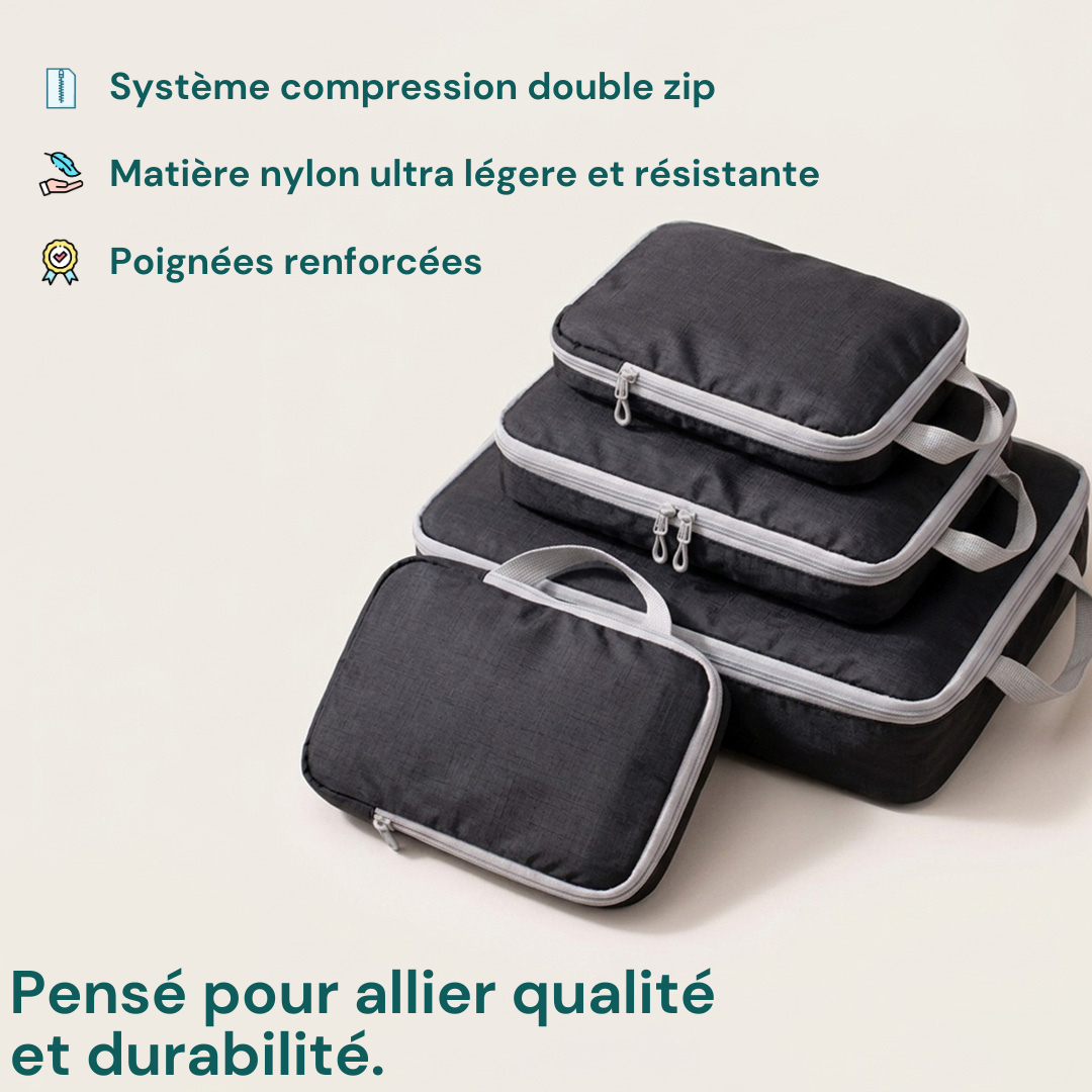 Set de rangement compressible pour valise – 6 pièces