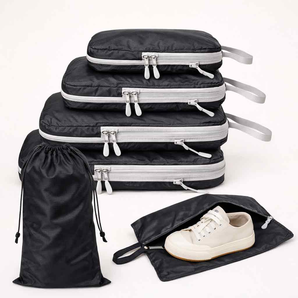 Set de rangement compressible pour valise – 6 pièces