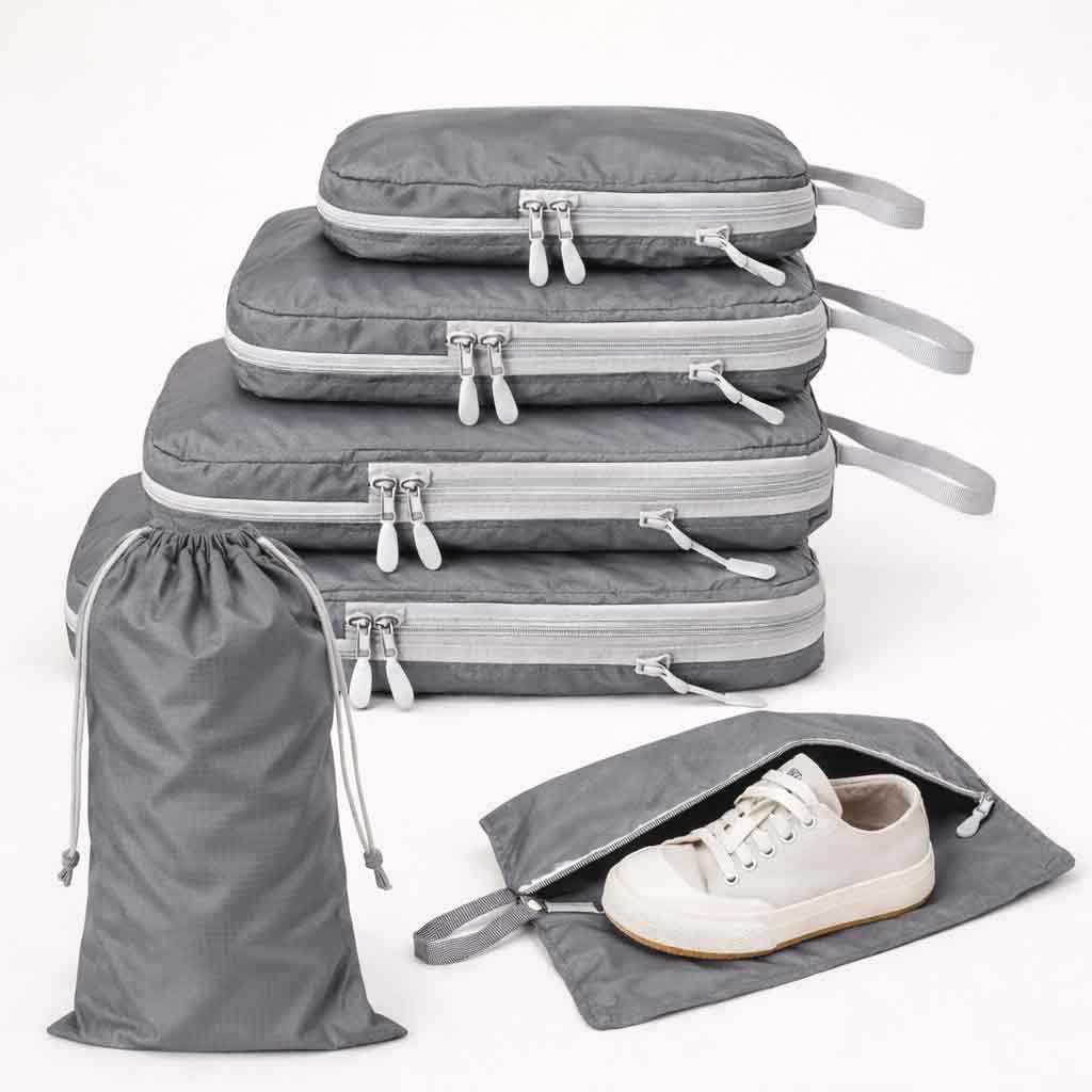 Set de rangement compressible pour valise – 6 pièces